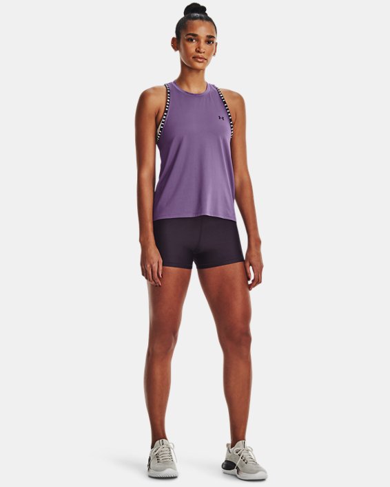 Shorts HeatGear® de Tiro Medio para Mujer, Purple, pdpMainDesktop image number 2